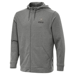 New Orleans Saints Antigua Effortless Full-Zip Hoodie Jacket - Heather Black outlet