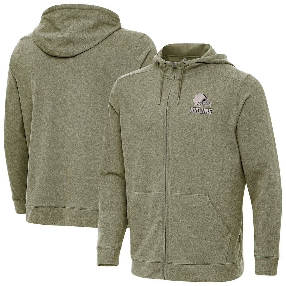 Cleveland Browns Antigua Effortless Full-Zip Hoodie Jacket - Olive for sale