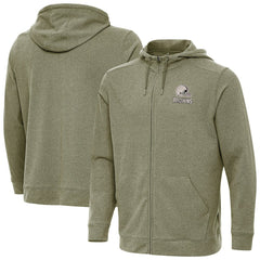 Cleveland Browns Antigua Effortless Full-Zip Hoodie Jacket - Olive for sale