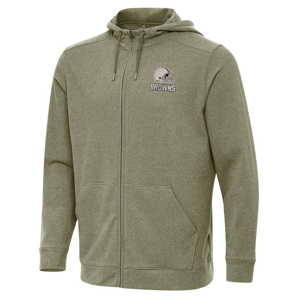Cleveland Browns Antigua Effortless Full-Zip Hoodie Jacket - Olive for sale