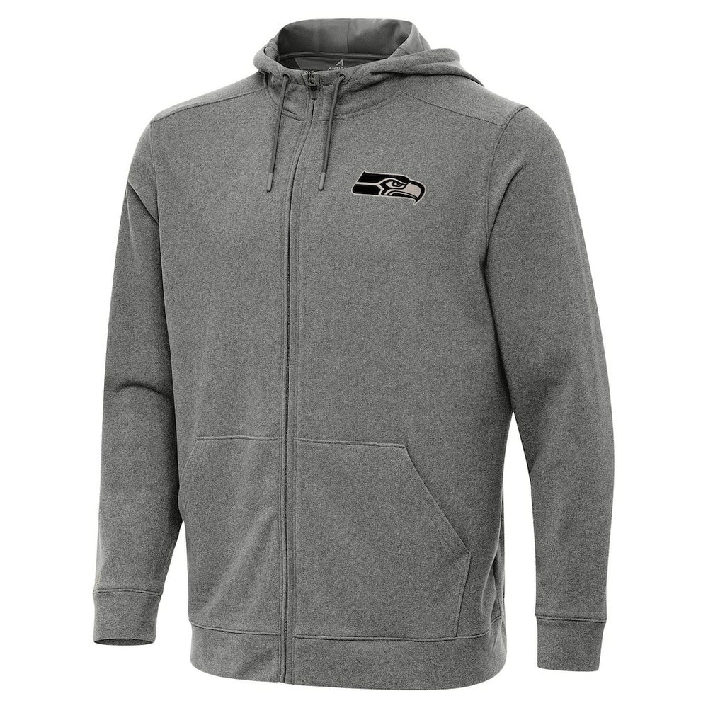 Seattle Seahawks Antigua Effortless Full-Zip Hoodie Jacket - Heather Black on sale