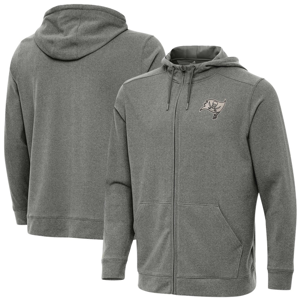 Tampa Bay Buccaneers Antigua Effortless Full-Zip Hoodie Jacket - Heather Black cheap