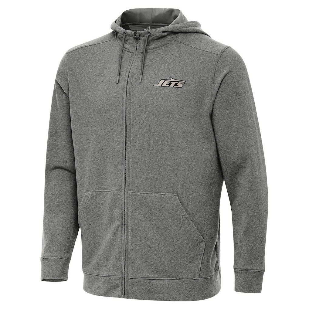 New York Jets Antigua Effortless Full-Zip Hoodie Jacket - Heather Black outlet