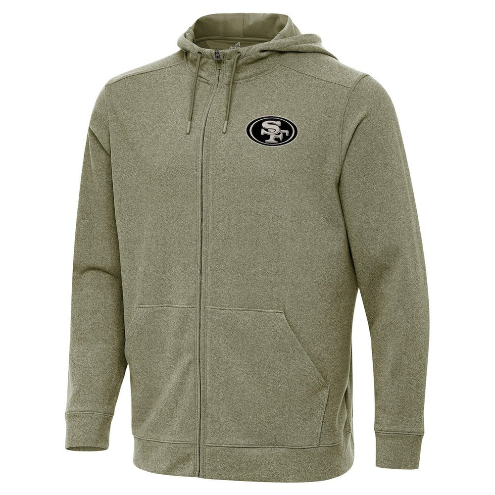 San Francisco 49ers Antigua Effortless Full-Zip Hoodie Jacket - Olive cheap