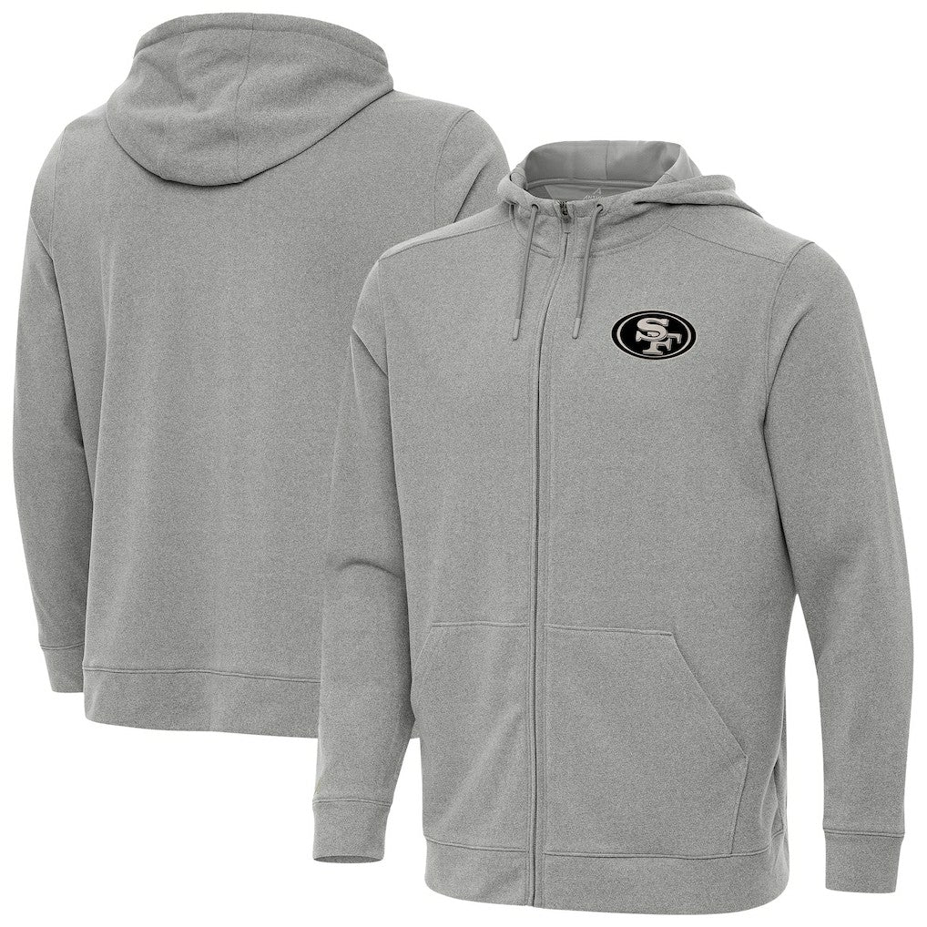 San Francisco 49ers Antigua Effortless Full-Zip Hoodie Jacket - Heather Gray cheap