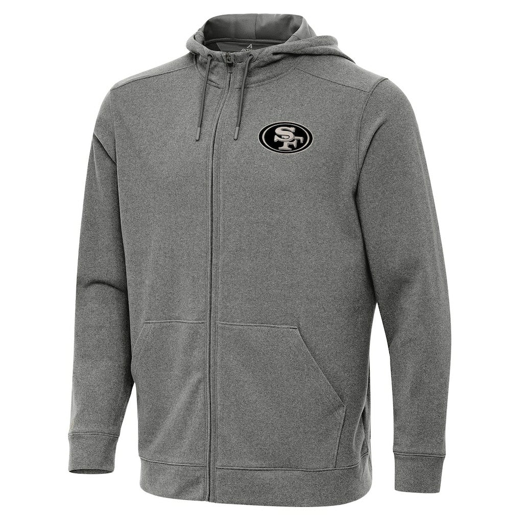 San Francisco 49ers Antigua Effortless Full-Zip Hoodie Jacket - Heather Black online