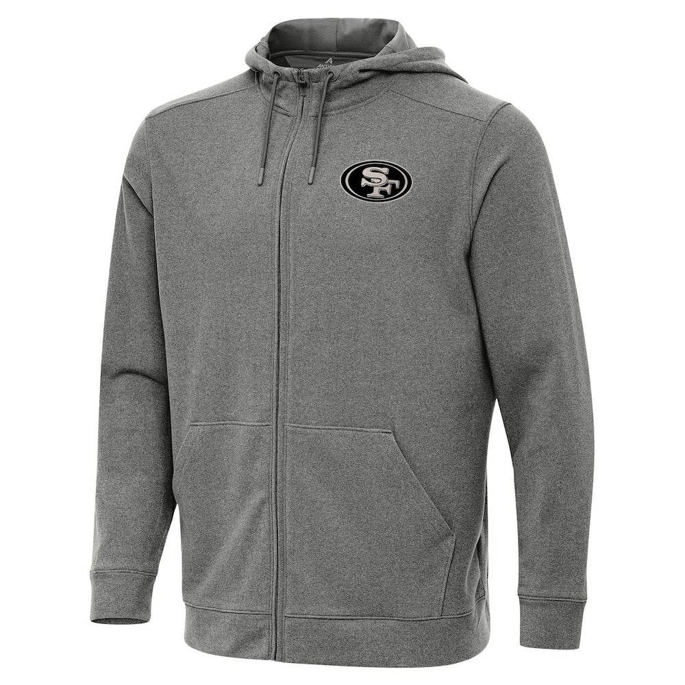 San Francisco 49ers Antigua Effortless Full-Zip Hoodie Jacket - Heather Black online