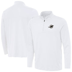 Miami Dolphins Antigua Reprocess Quarter-Zip Top - White discount