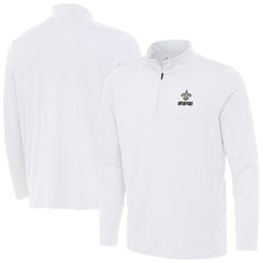 New Orleans Saints Antigua Reprocess Quarter-Zip Top - White sale