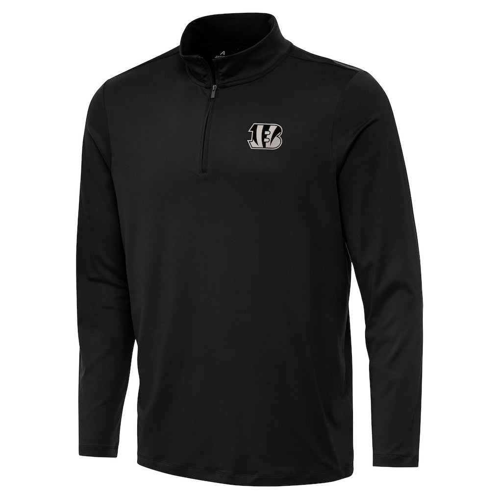 Cincinnati Bengals Antigua Reprocess Quarter-Zip Top - Black outlet