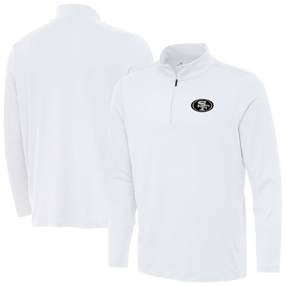 San Francisco 49ers Antigua Reprocess Quarter-Zip Top - White for sale