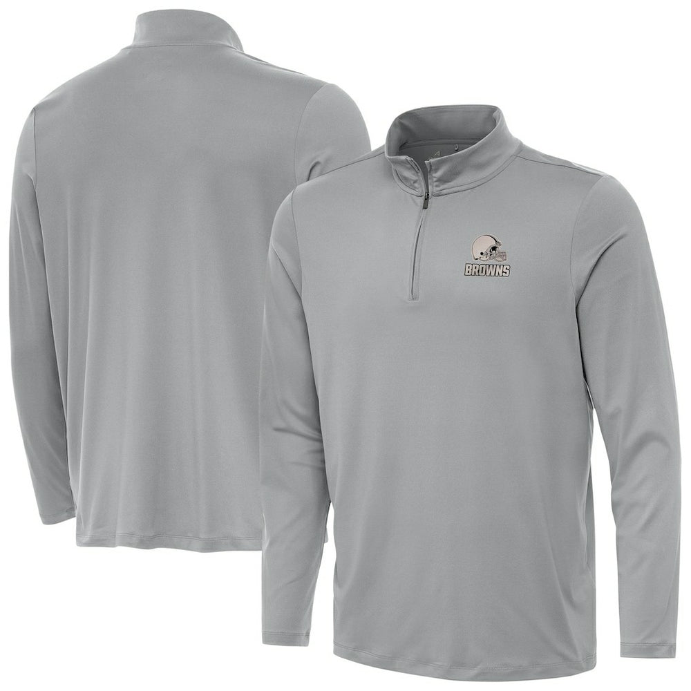 Cleveland Browns Antigua Reprocess Quarter-Zip Top - Gray for sale