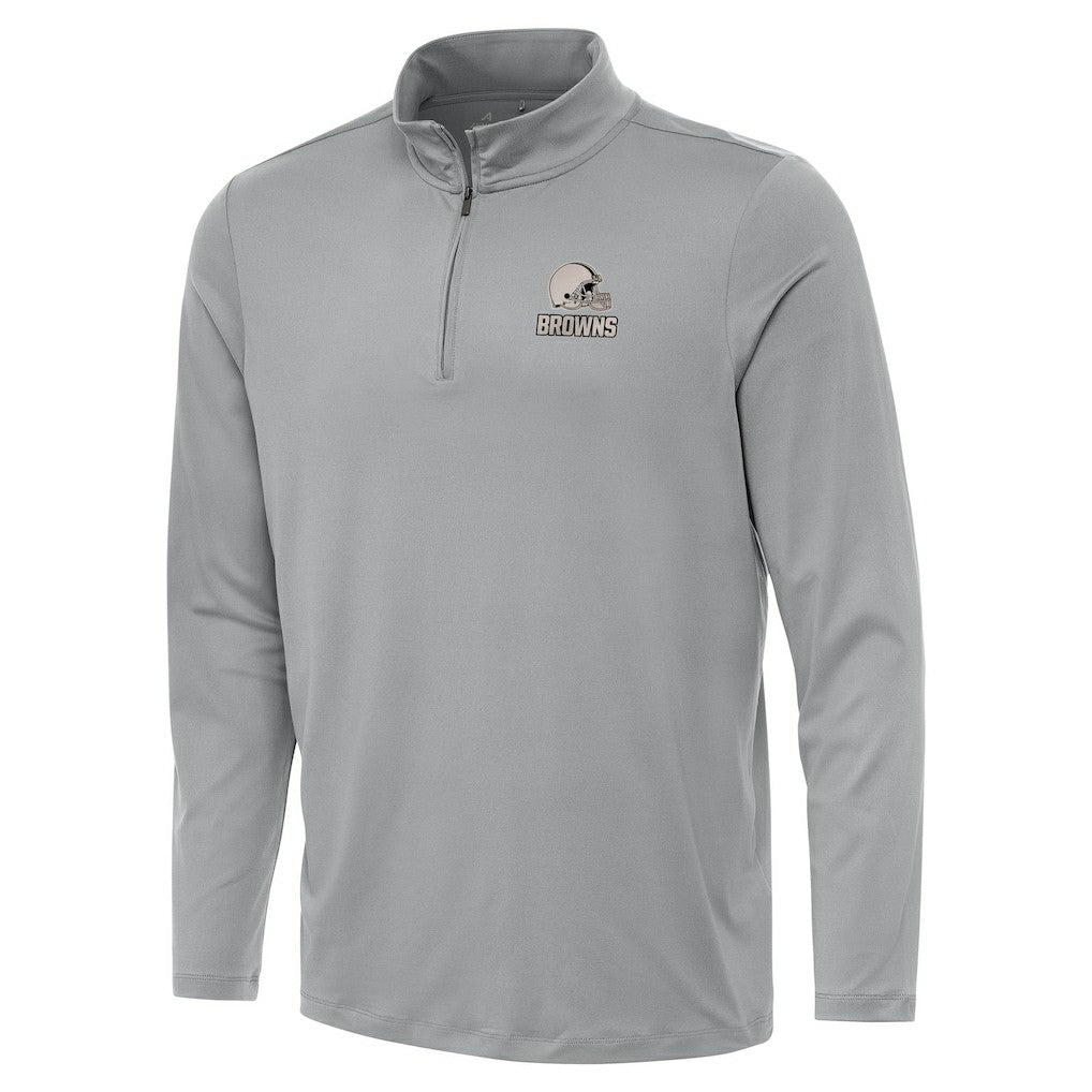 Cleveland Browns Antigua Reprocess Quarter-Zip Top - Gray for sale