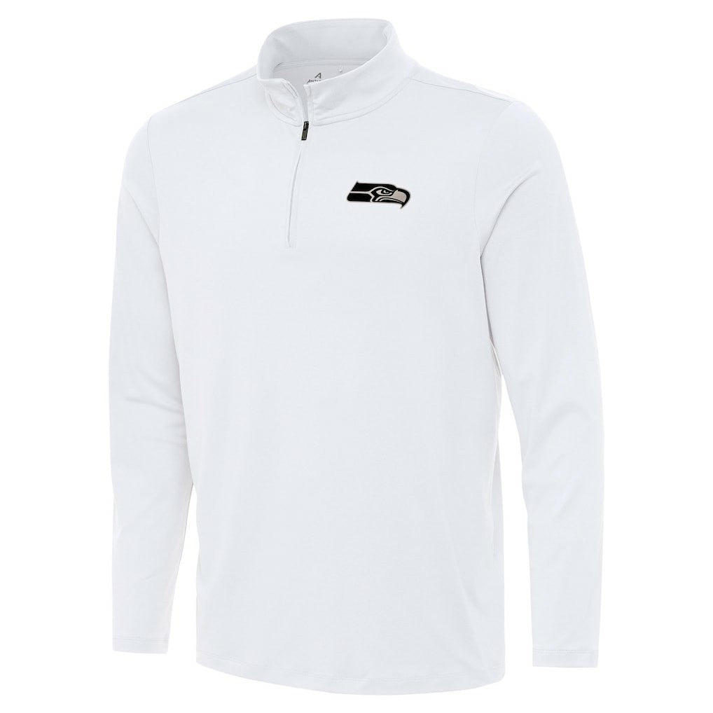 Seattle Seahawks Antigua Reprocess Quarter-Zip Top - White on sale
