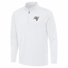 Tampa Bay Buccaneers Antigua Reprocess Quarter-Zip Top - White on sale