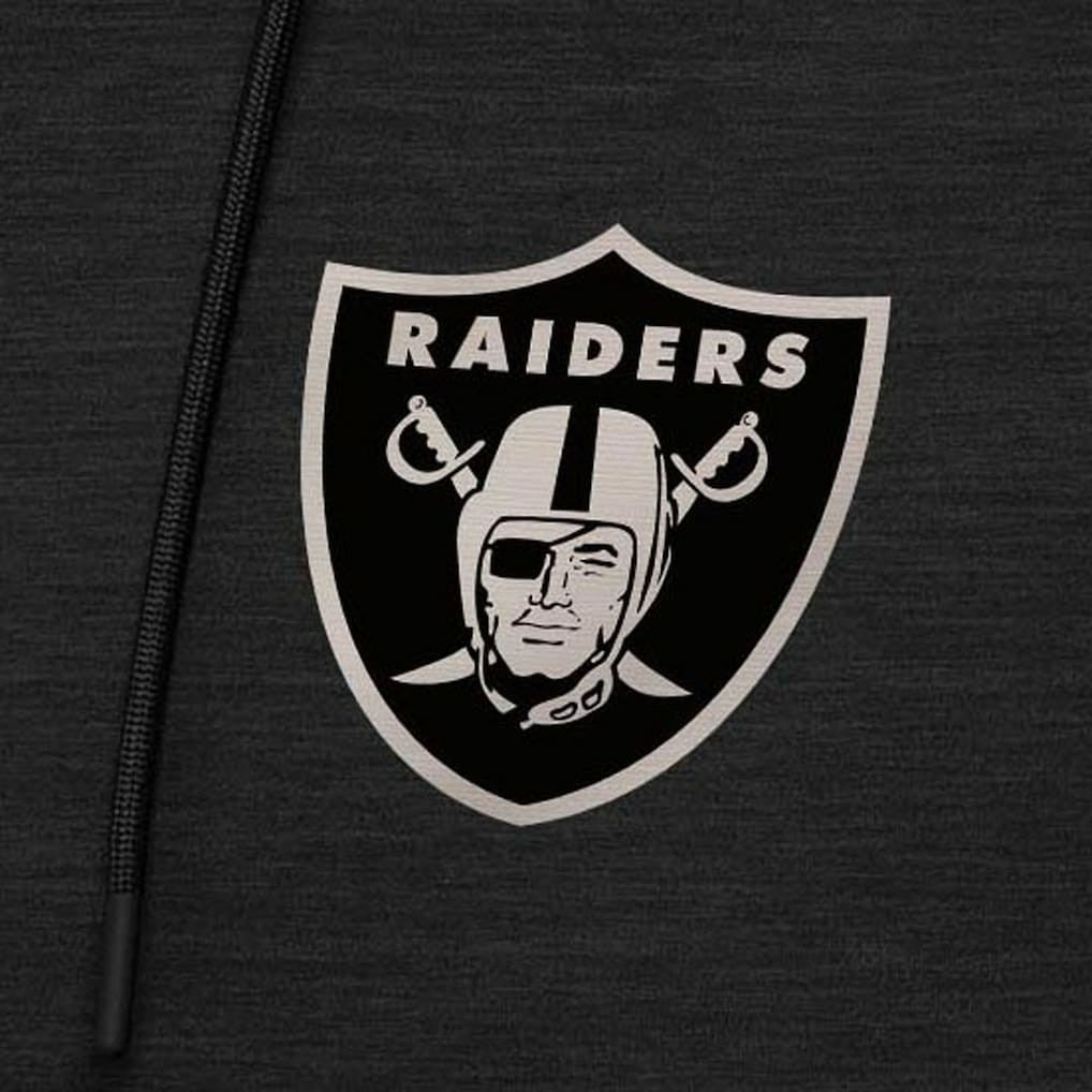 Las Vegas Raiders Antigua Spikes Raglan Quarter-Zip Hoodie - Heather Black online