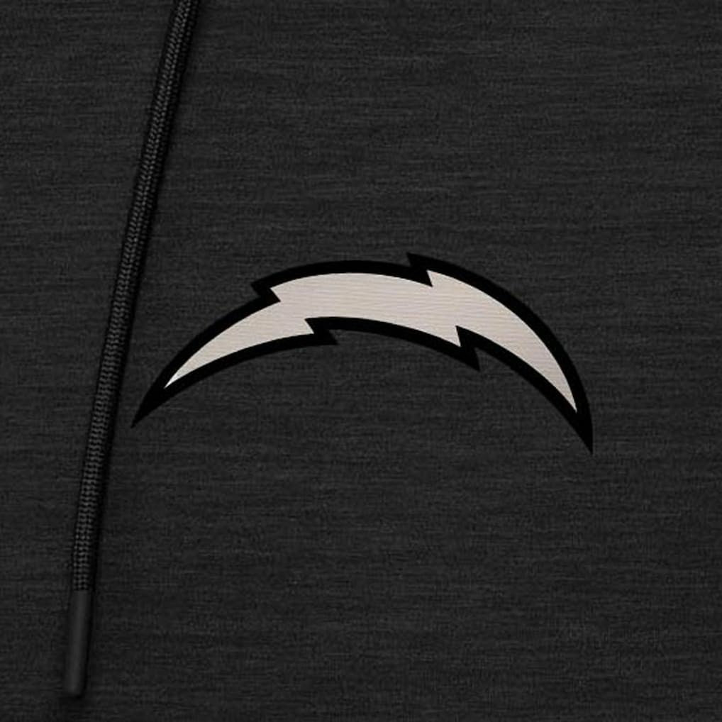 Los Angeles Chargers Antigua Spikes Raglan Quarter-Zip Hoodie - Heather Black on sale