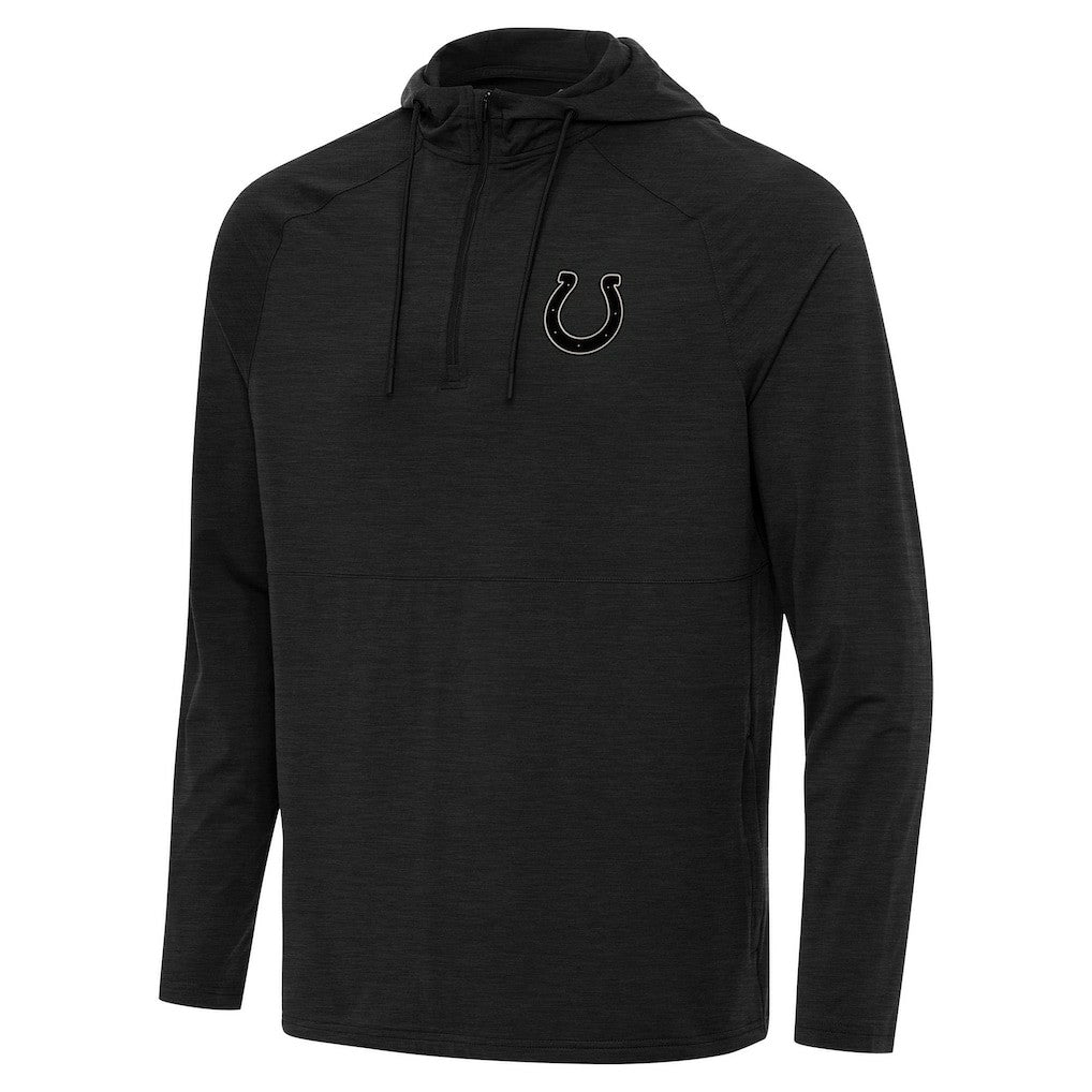 Indianapolis Colts Antigua Spikes Raglan Quarter-Zip Hoodie - Heather Black for sale