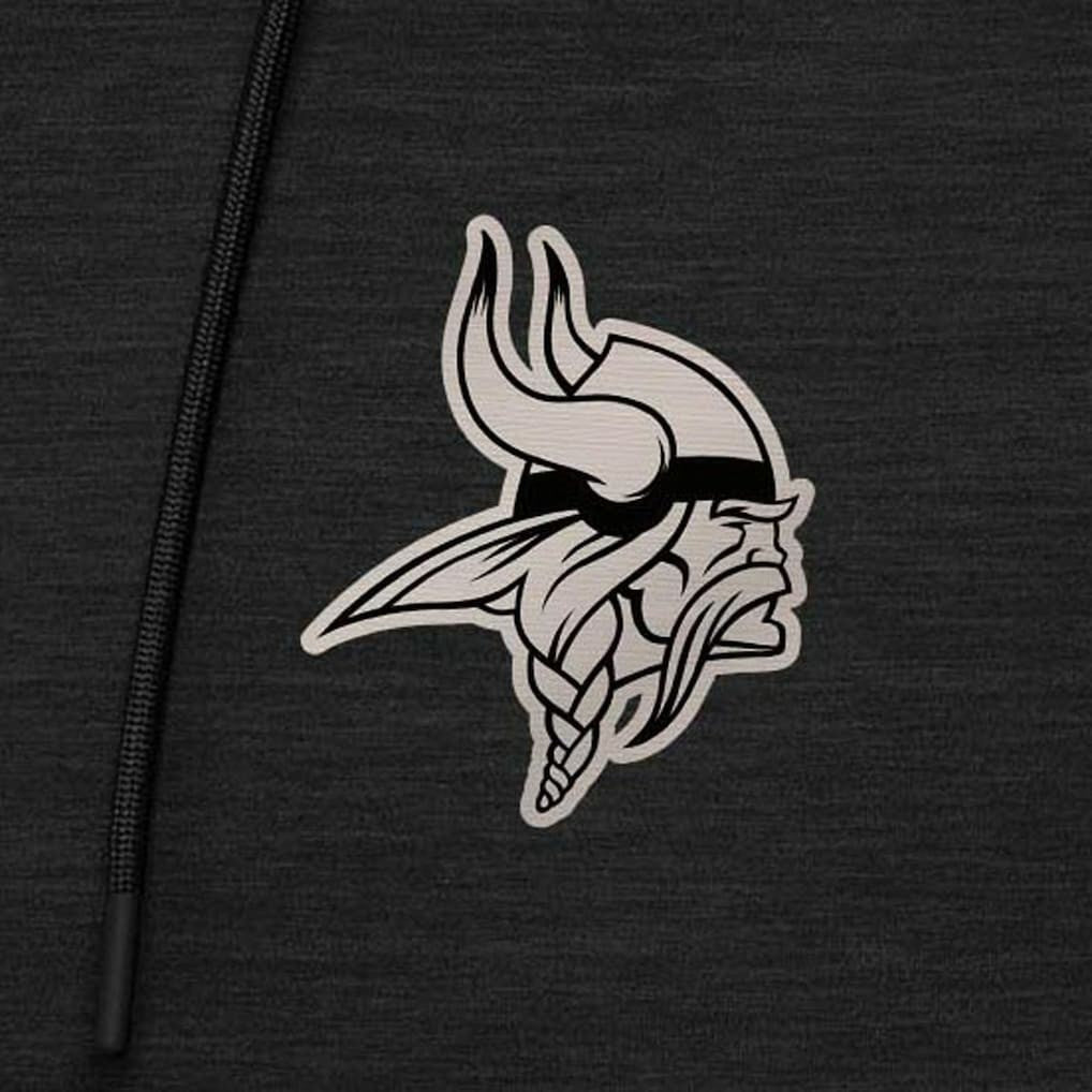 Minnesota Vikings Antigua Spikes Raglan Quarter-Zip Hoodie - Heather Black cheap