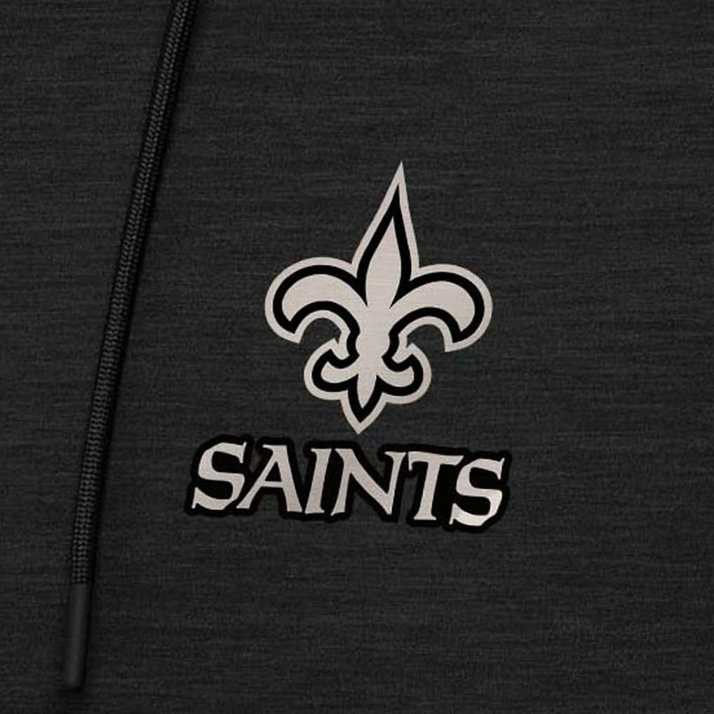 New Orleans Saints Antigua Spikes Raglan Quarter-Zip Hoodie - Heather Black discount