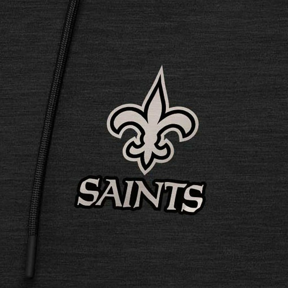 New Orleans Saints Antigua Spikes Raglan Quarter-Zip Hoodie - Heather Black discount