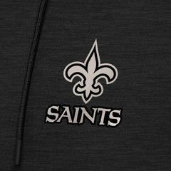 New Orleans Saints Antigua Spikes Raglan Quarter-Zip Hoodie - Heather Black discount