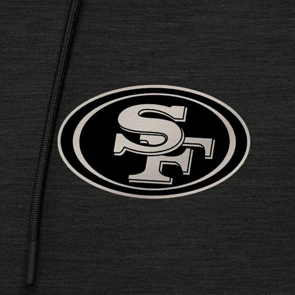 San Francisco 49ers Antigua Spikes Raglan Quarter-Zip Hoodie - Heather Black outlet