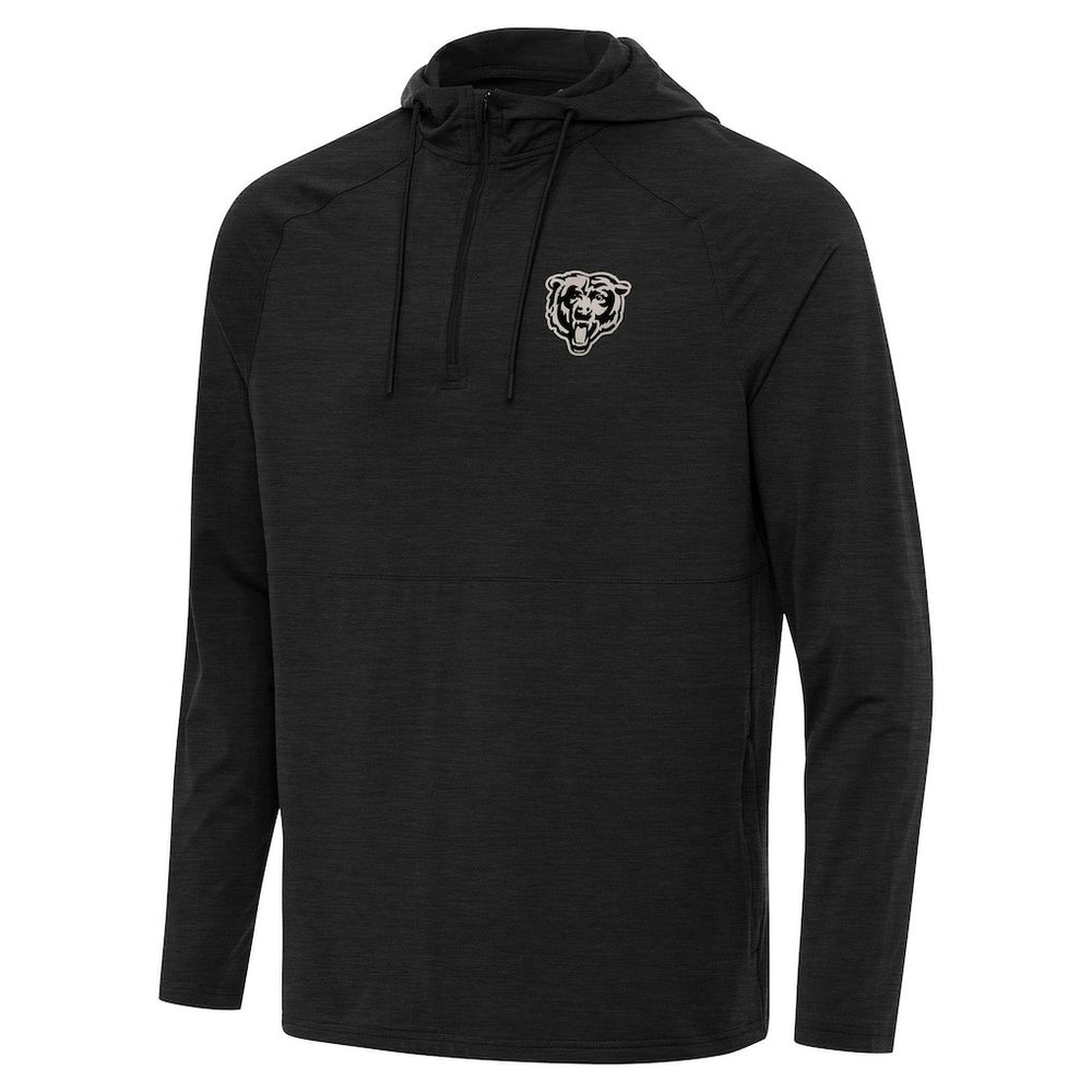 Chicago Bears Antigua Spikes Raglan Quarter-Zip Hoodie - Heather Black online