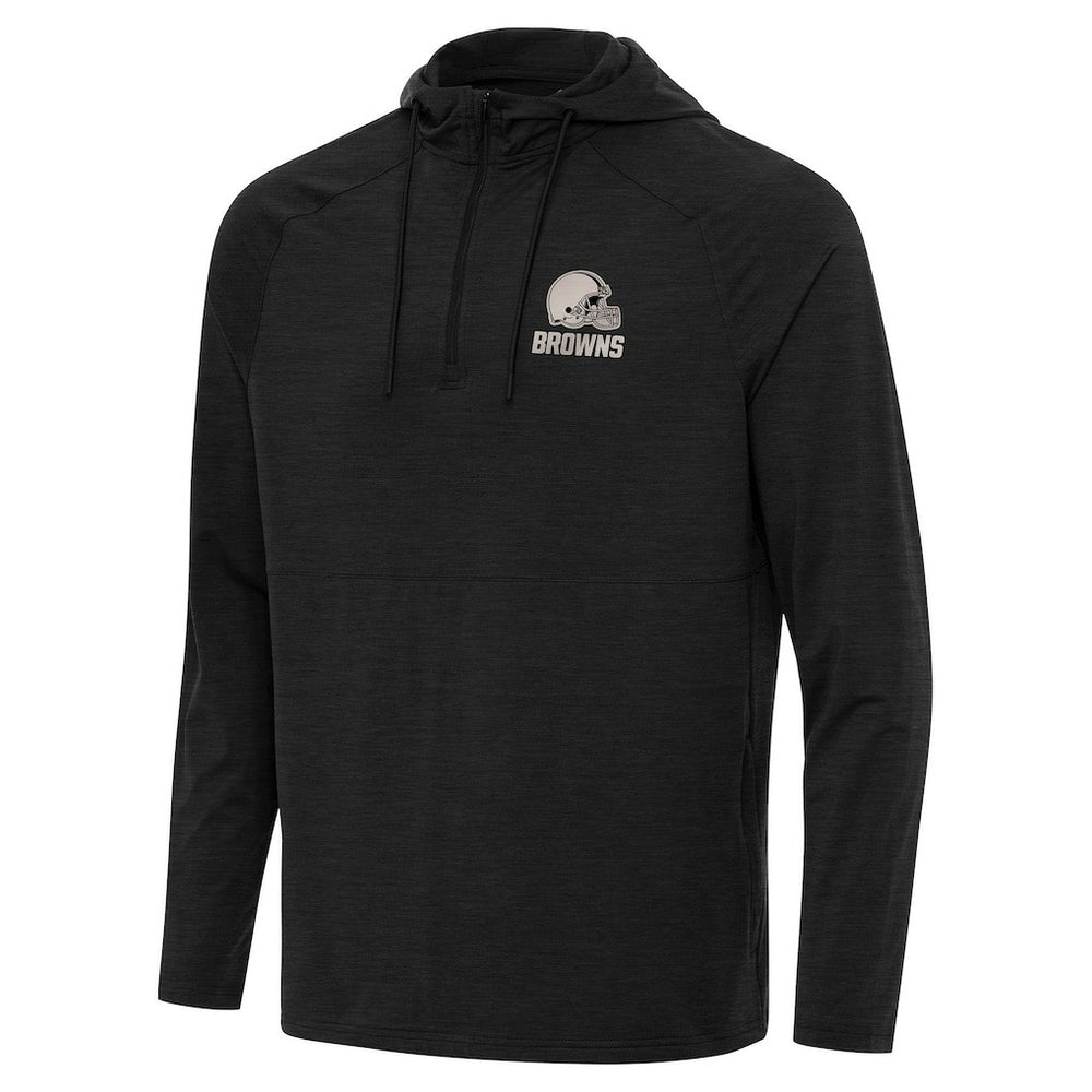 Cleveland Browns Antigua Spikes Raglan Quarter-Zip Hoodie - Heather Black cheap