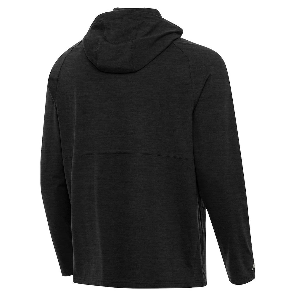Cleveland Browns Antigua Spikes Raglan Quarter-Zip Hoodie - Heather Black cheap