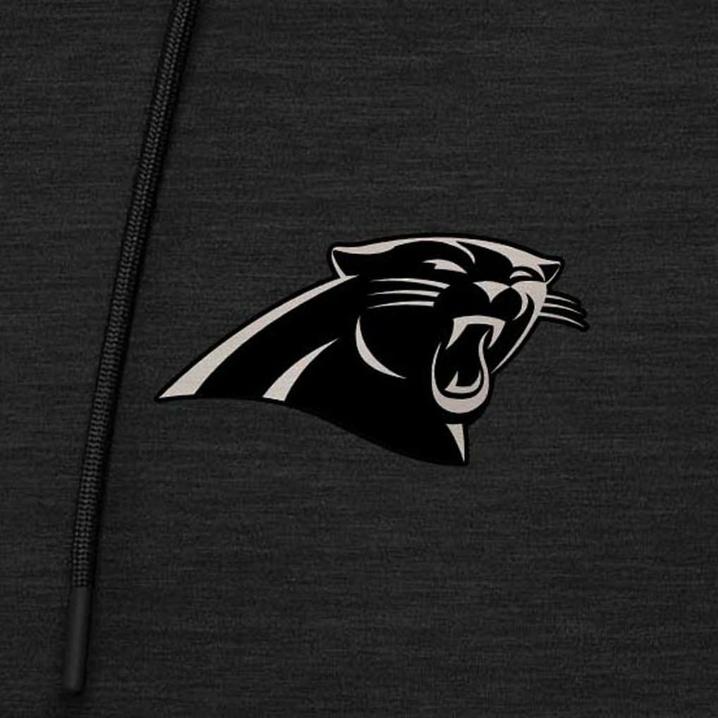 Carolina Panthers Antigua Spikes Raglan Quarter-Zip Hoodie - Heather Black cheap
