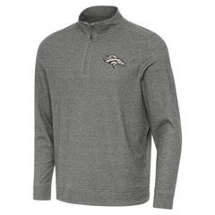 Denver Broncos Antigua Subtle Quarter-Zip Top - Heather Black for sale
