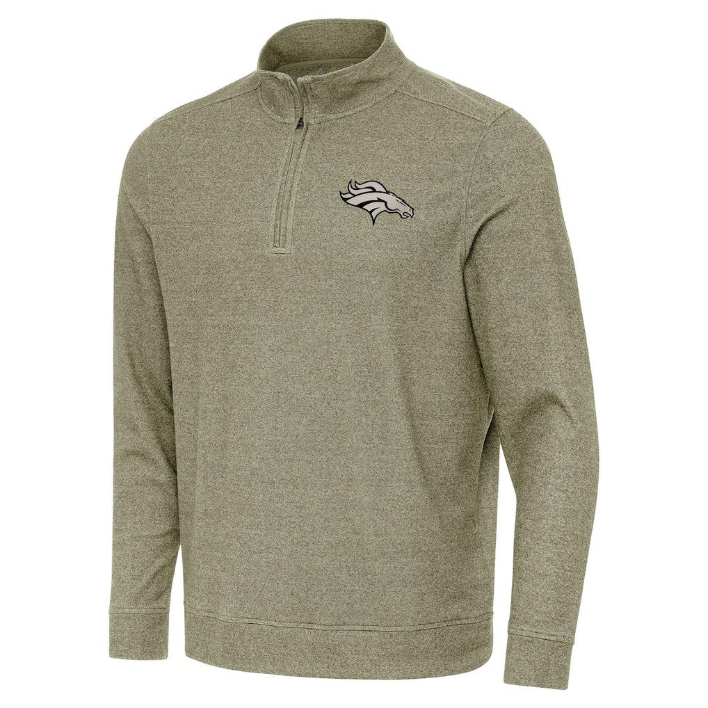 Denver Broncos Antigua Subtle Quarter-Zip Top - Heather Olive cheap