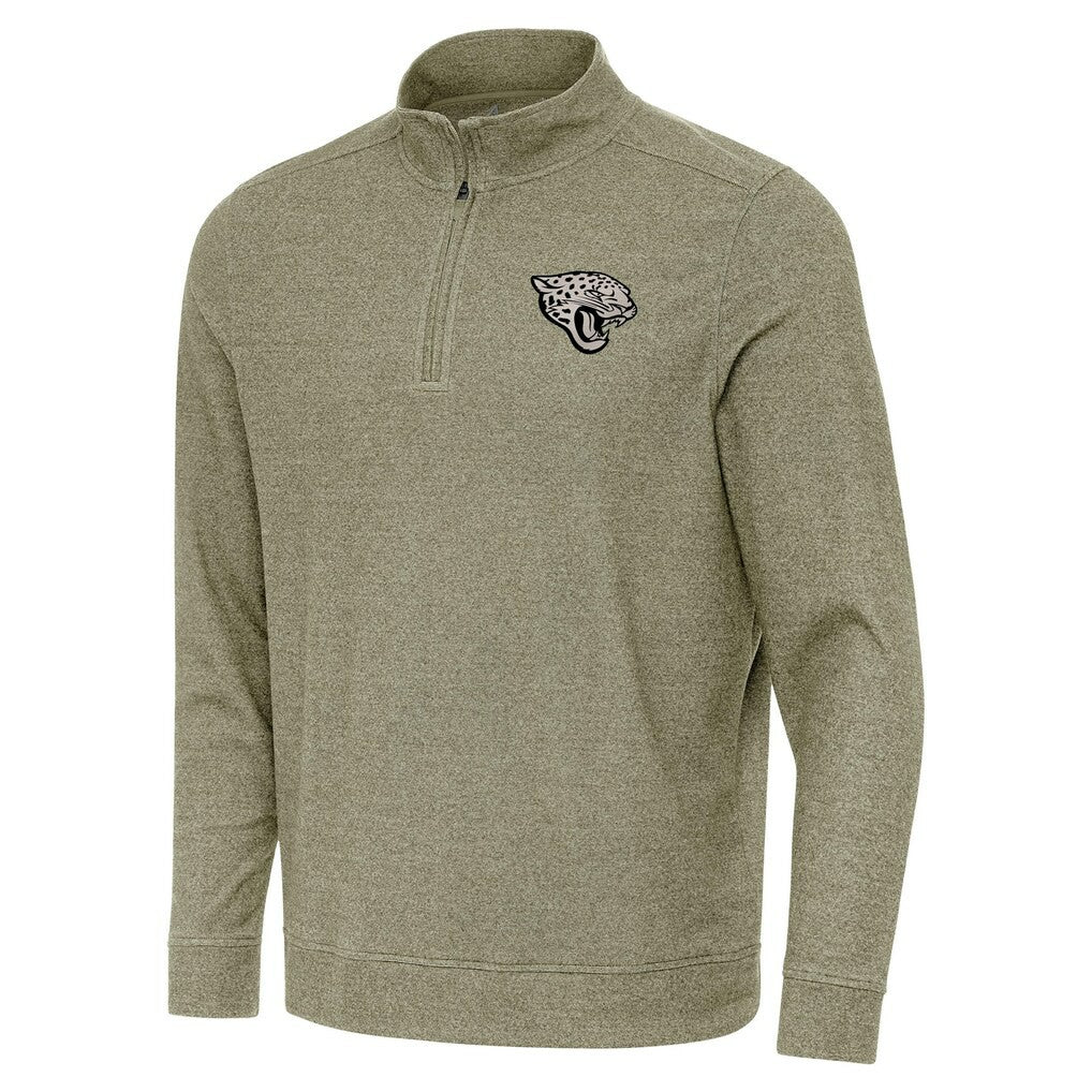 Jacksonville Jaguars Antigua Subtle Quarter-Zip Top - Heather Olive for sale