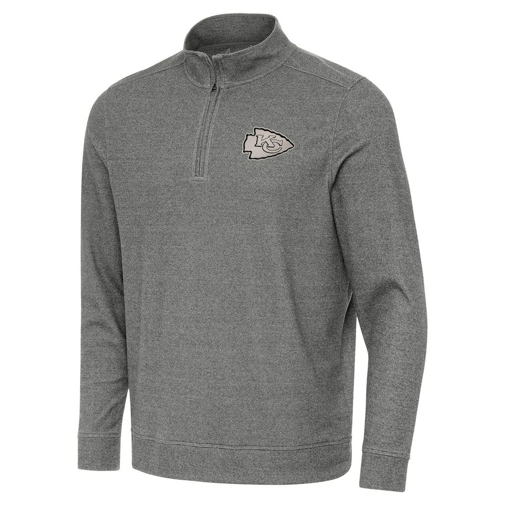 Kansas City Chiefs Antigua Subtle Quarter-Zip Top - Heather Black on sale
