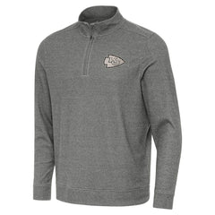 Kansas City Chiefs Antigua Subtle Quarter-Zip Top - Heather Black on sale