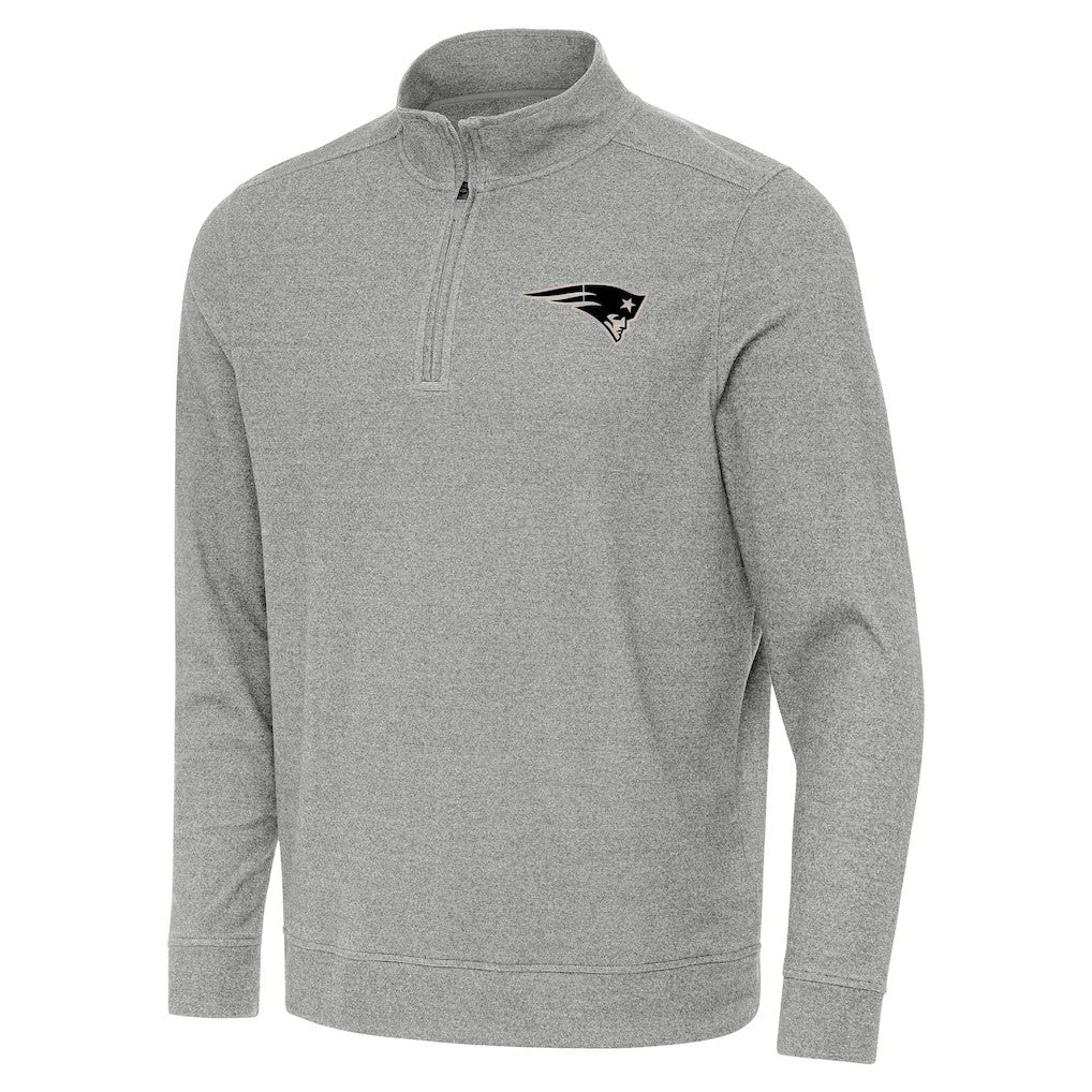 New England Patriots Antigua Subtle Quarter-Zip Top - Heather Gray cheap