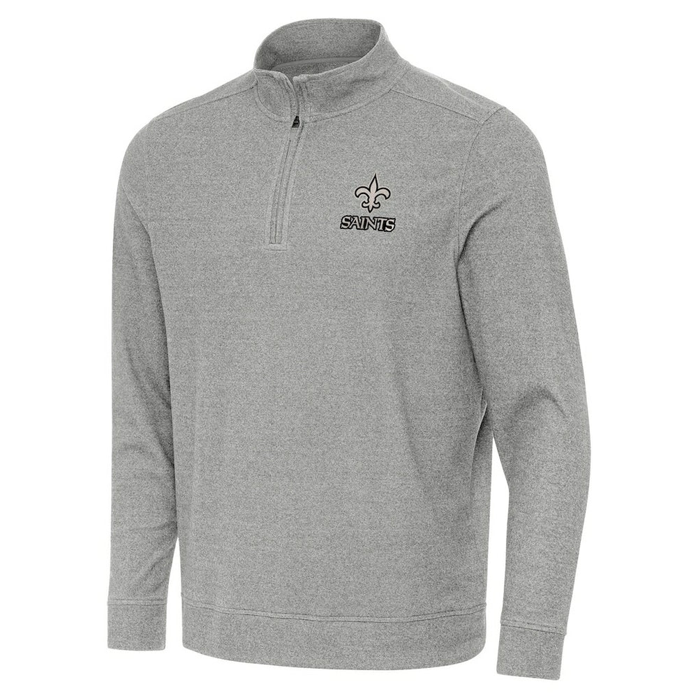 New Orleans Saints Antigua Subtle Quarter-Zip Top - Heather Gray cheap