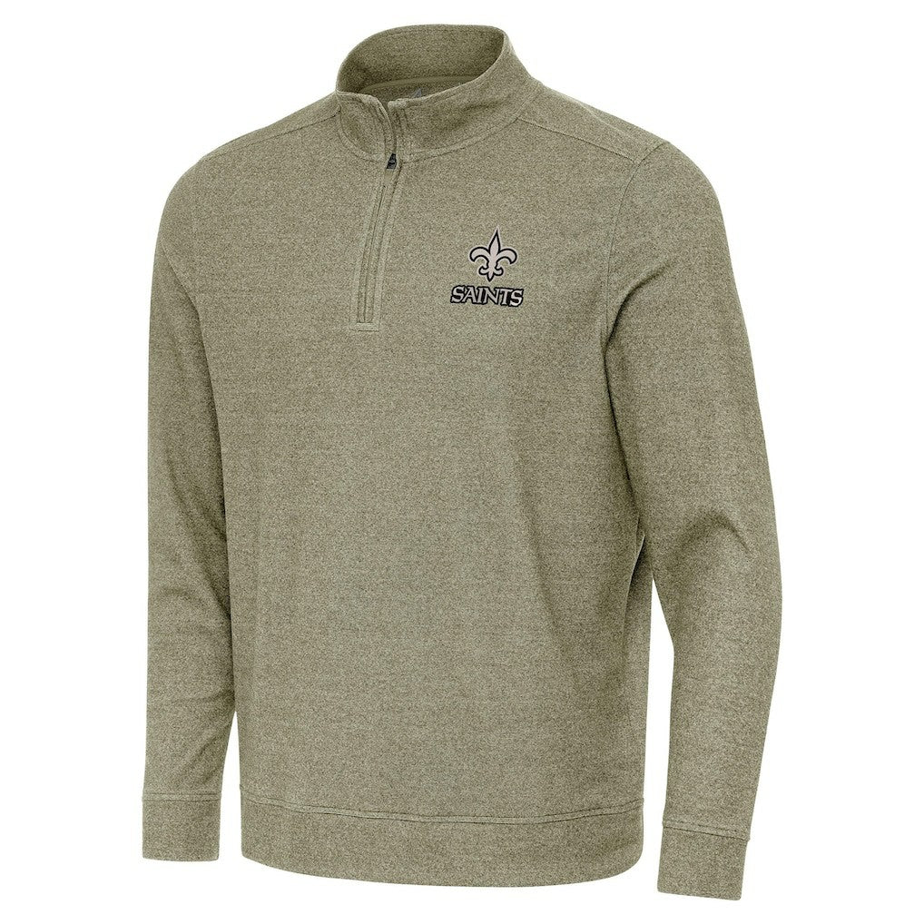 New Orleans Saints Antigua Subtle Quarter-Zip Top - Heather Olive outlet