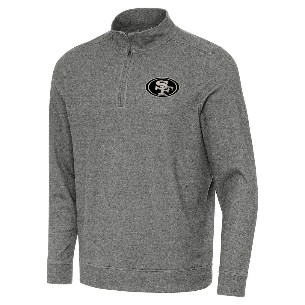 San Francisco 49ers Antigua Subtle Quarter-Zip Top - Heather Black for sale