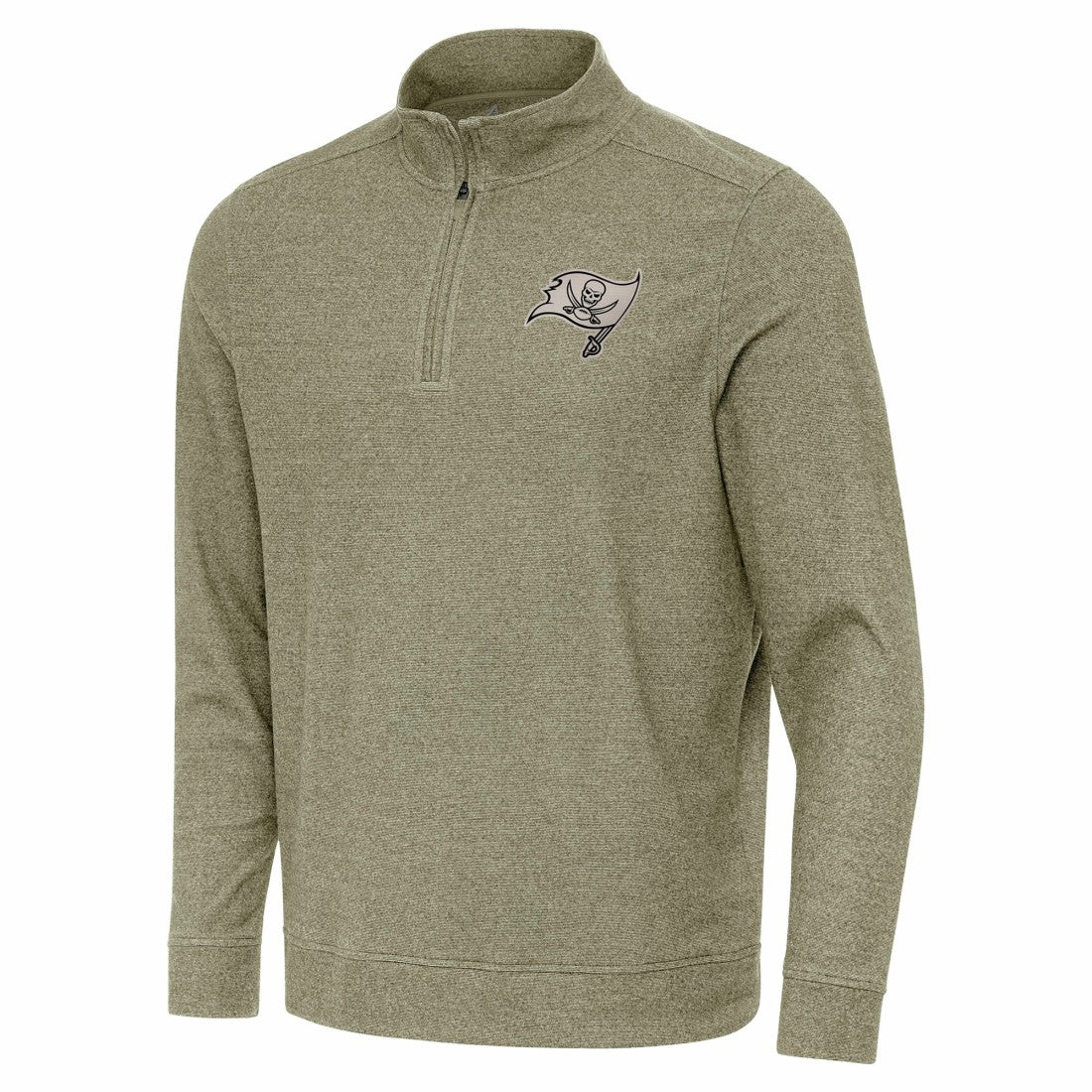 Tampa Bay Buccaneers Antigua Subtle Quarter-Zip Top - Heather Olive discount