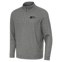 Seattle Seahawks Antigua Subtle Quarter-Zip Top - Heather Black discount