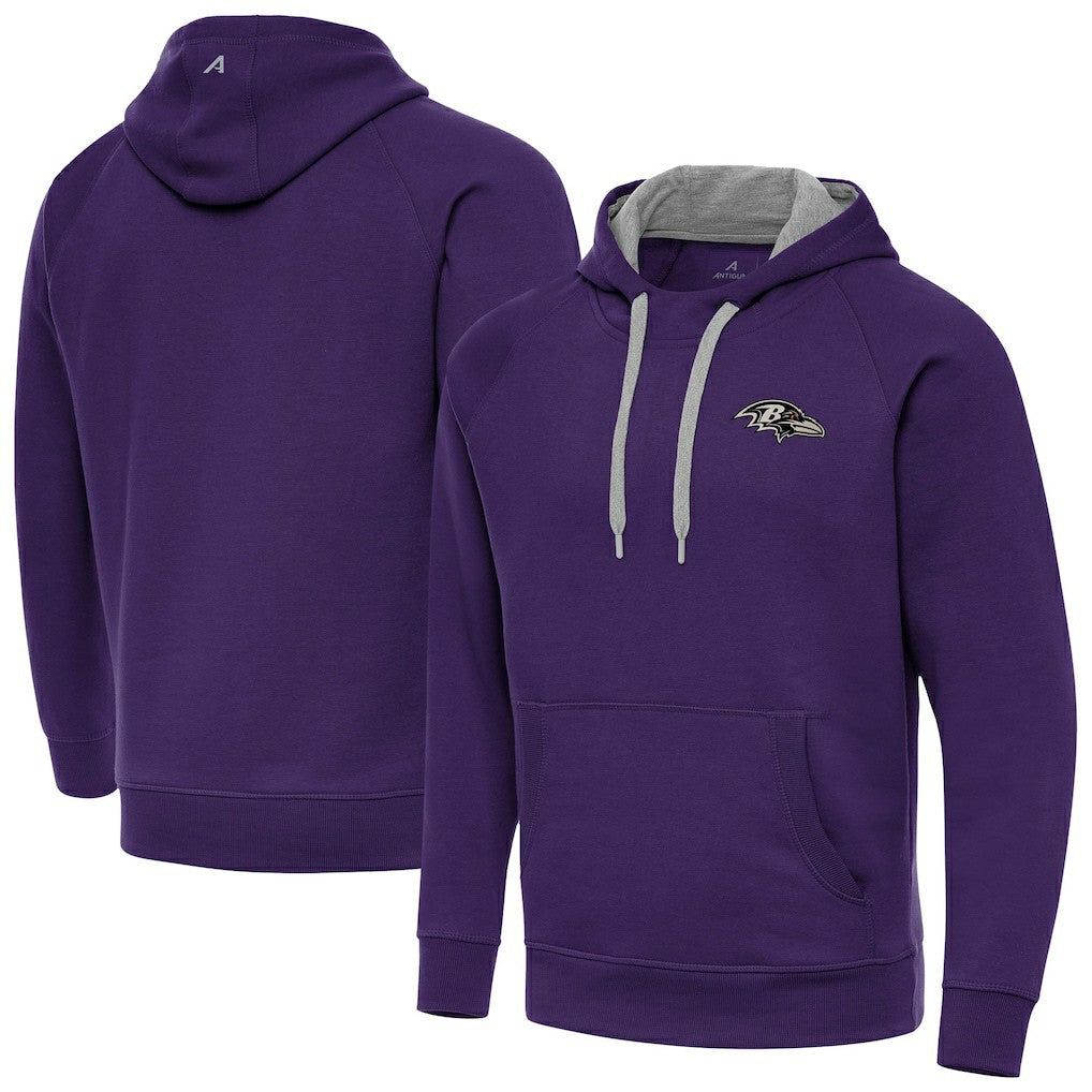 Baltimore Ravens Antigua Brushed Carbon Victory Pullover Hoodie - Purple on sale