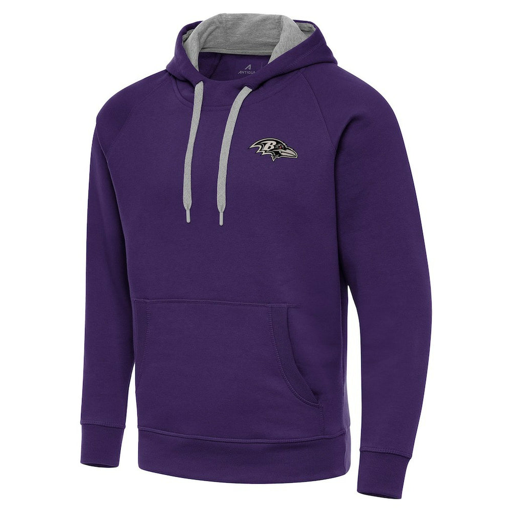 Baltimore Ravens Antigua Brushed Carbon Victory Pullover Hoodie - Purple on sale