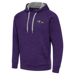 Baltimore Ravens Antigua Brushed Carbon Victory Pullover Hoodie - Purple on sale