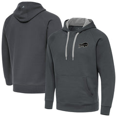 Buffalo Bills Antigua Brushed Carbon Victory Pullover Hoodie - Charcoal for sale