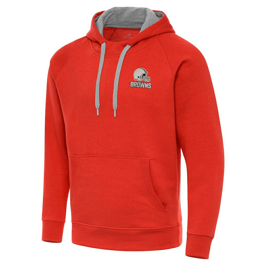 Cleveland Browns Antigua Brushed Carbon Victory Pullover Hoodie - Orange for sale