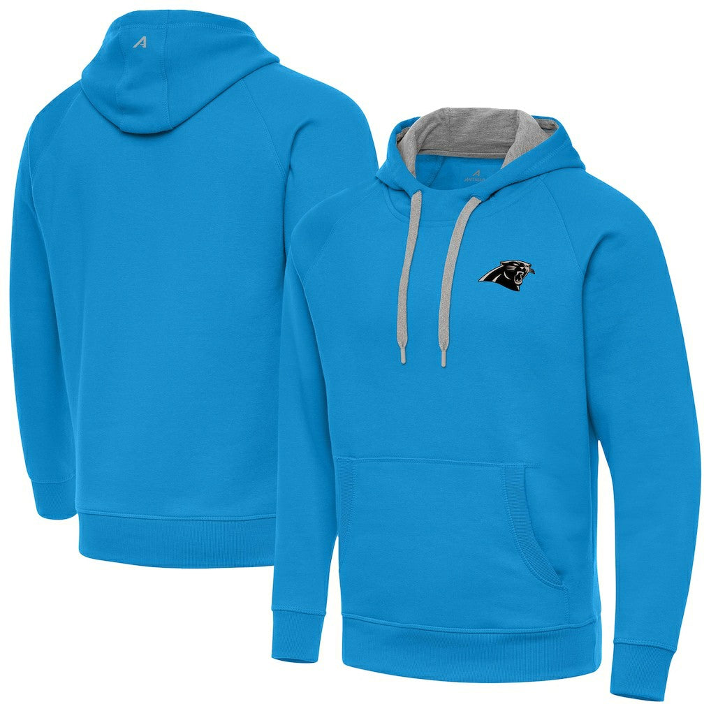 Carolina Panthers Antigua Brushed Carbon Victory Pullover Hoodie - Blue online
