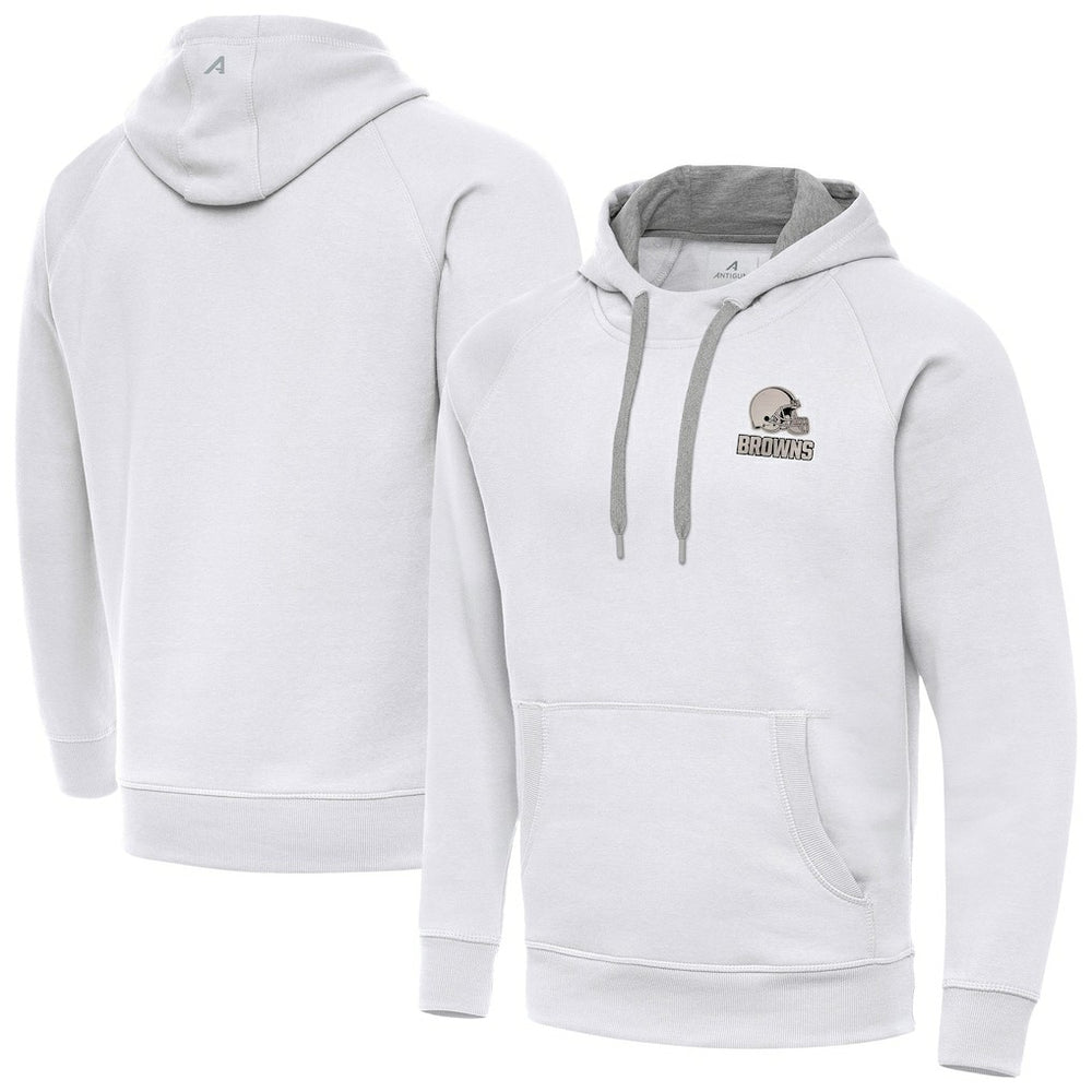 Cleveland Browns Antigua Brushed Carbon Victory Pullover Hoodie - White outlet