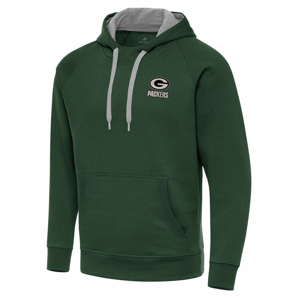 Green Bay Packers Antigua Brushed Carbon Victory Pullover Hoodie - Green outlet